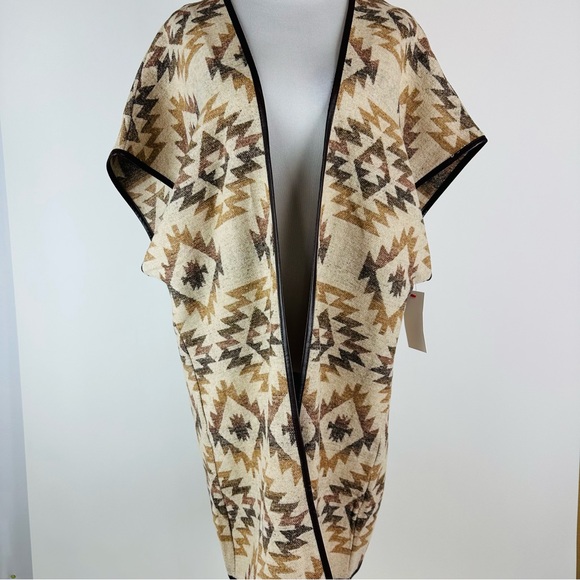 Fable Jackets & Blazers - Fable Brown Southwestern Long Vest Jacket Size S/M